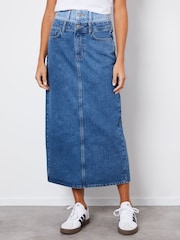 Threadbare Denim-Midirock mit doppeltem Bund - Bild 4 von 5