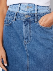 Threadbare Denim-Midirock mit doppeltem Bund - Bild 5 von 5