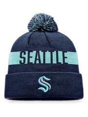 Fanatics Blue NHL Seattle Kraken Fundamental Winter Bobble Hat - Image 1 of 2