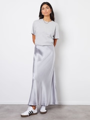 Threadbare Silver Maxi Satin Slip Skirt - Image 4 of 5