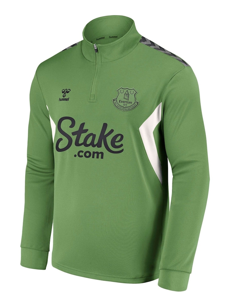 adidas Green Everton Hummel Training Half Zip Sweatshirt - Image 2 of 3