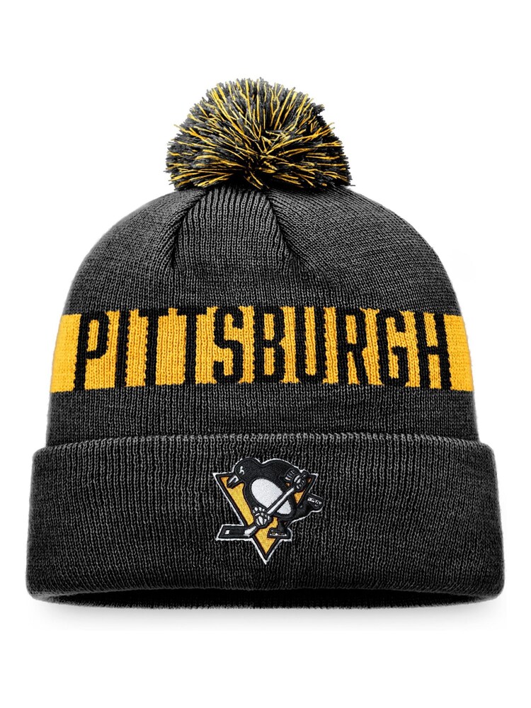 adidas Black NHL Pittsburgh Penguins Fundamental Bobble Hat - Image 1 of 2