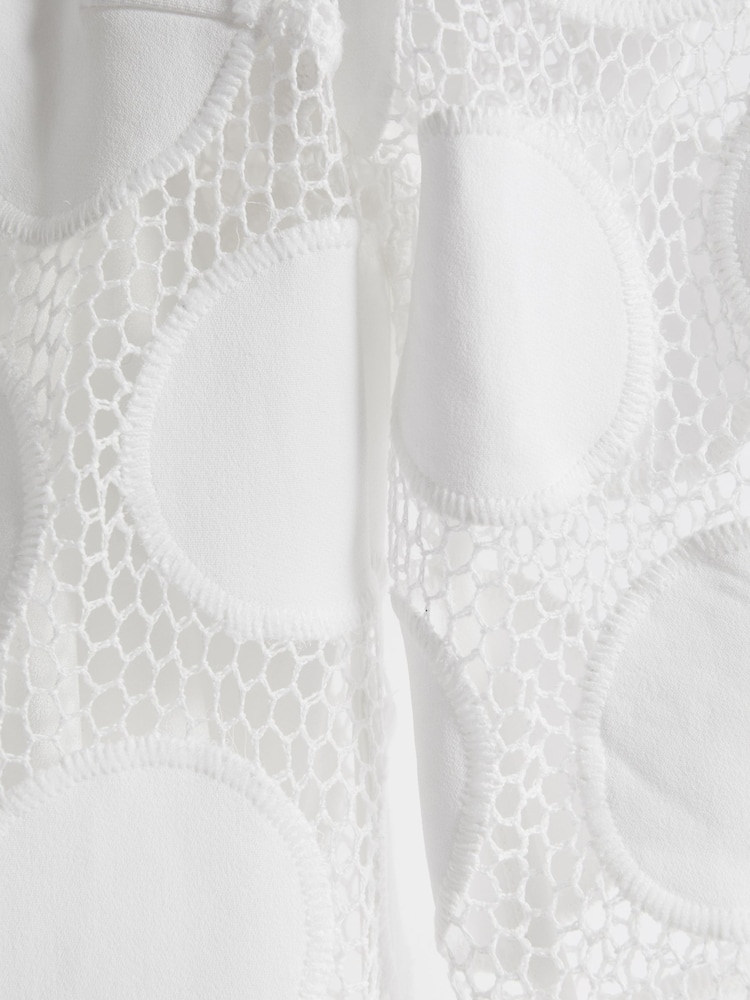 Reiss Serena Atelier Sheer Embroidered Mini Dress - Image 6 of 6 Reiss Serena Atelier Sheer Embroidered Mini Dress - Image 6 of 6
