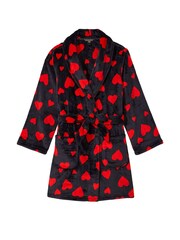 Victoria's Secret Black Lipstick Heart Cosy Short Dressing Gown - Image 3 of 3