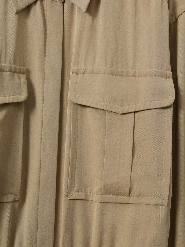 Reiss Khaki Liliana Lyocell Wide Leg Jumpsuit - Image 6 of 6 Reiss Khaki Liliana Lyocell Wide Leg Jumpsuit - Image 6 of 6