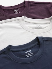 Navy Blue/Burgundy Red/Grey Relaxed Fit Graphic Print Heavyweight 100% Cotton T-Shirt - Image 9 of 10