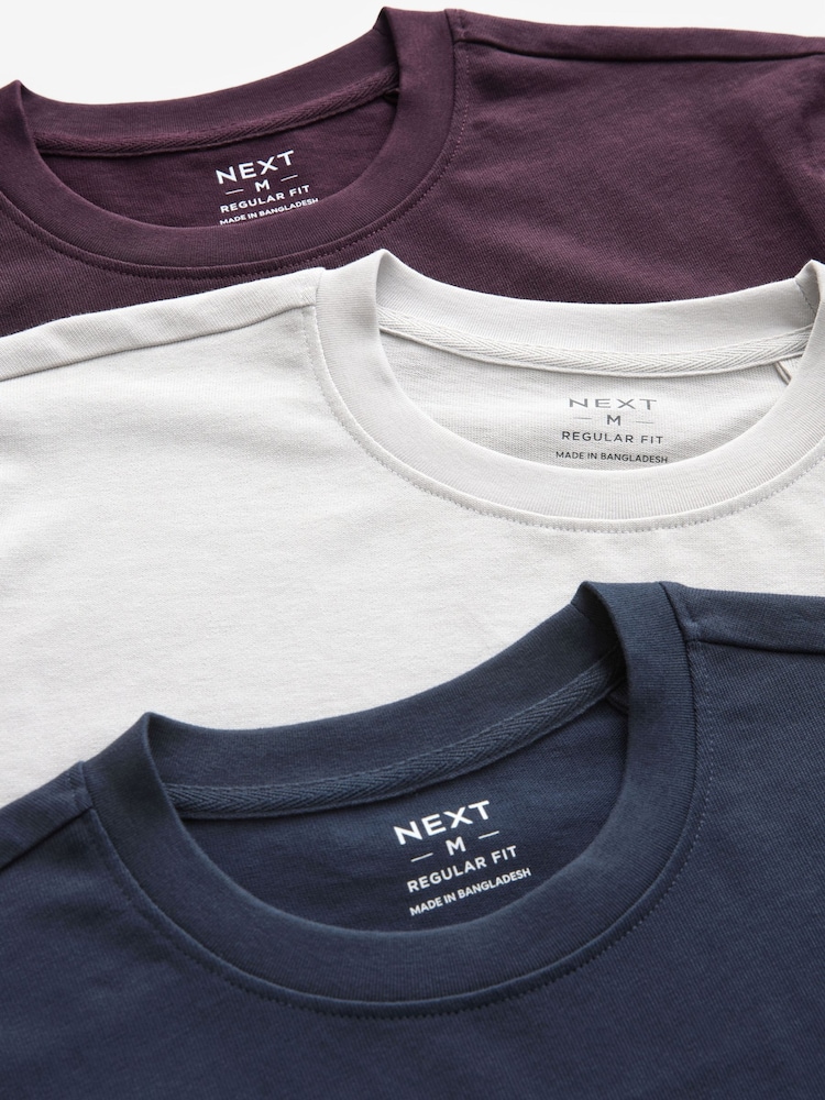 Navy Blue/Burgundy Red/Grey Relaxed Fit Graphic Print Heavyweight 100% Cotton T-Shirt - Image 9 of 10