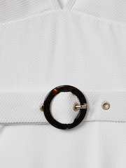 Reiss White Alora Textured Belted Swimsuit - Image 6 of 6