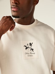 White/Black 100% Cotton Floral Nature Graphic T-Shirt - Image 4 of 8