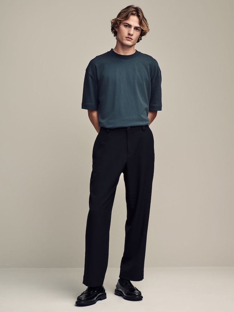 Slate Grey Relaxed Fit Smart Soft Touch Heavyweight T-Shirt - Image 2 of 7