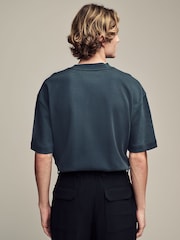 Slate Grey Relaxed Fit Smart Soft Touch Heavyweight T-Shirt - Image 3 of 7