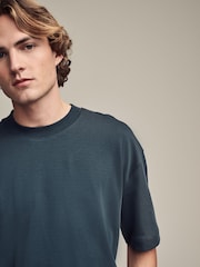 Slate Grey Relaxed Fit Smart Soft Touch Heavyweight T-Shirt - Image 4 of 7