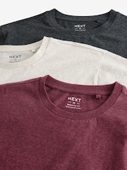 Burgundy/Charcoal/Ecru T-Shirts 3 Pack - Image 11 of 12