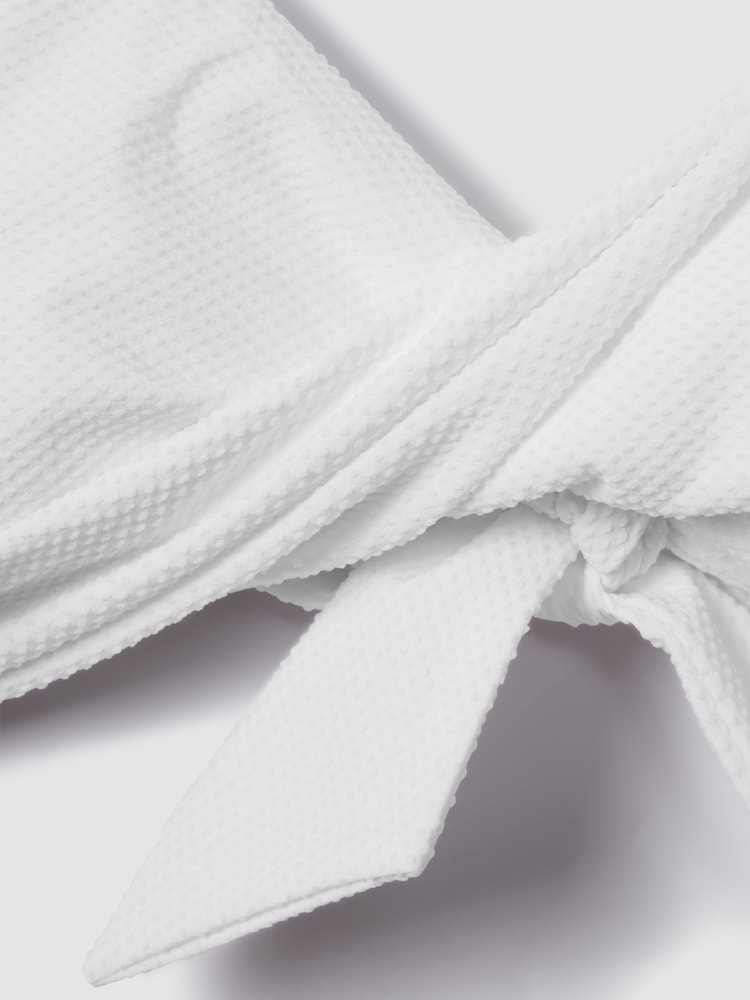 Reiss White Danielle Textured Twist Front Bikini Top - Image 5 of 5