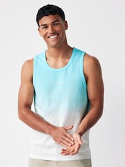 Blue Dip Dye 100% Cotton Vest - Image 1 of 7
