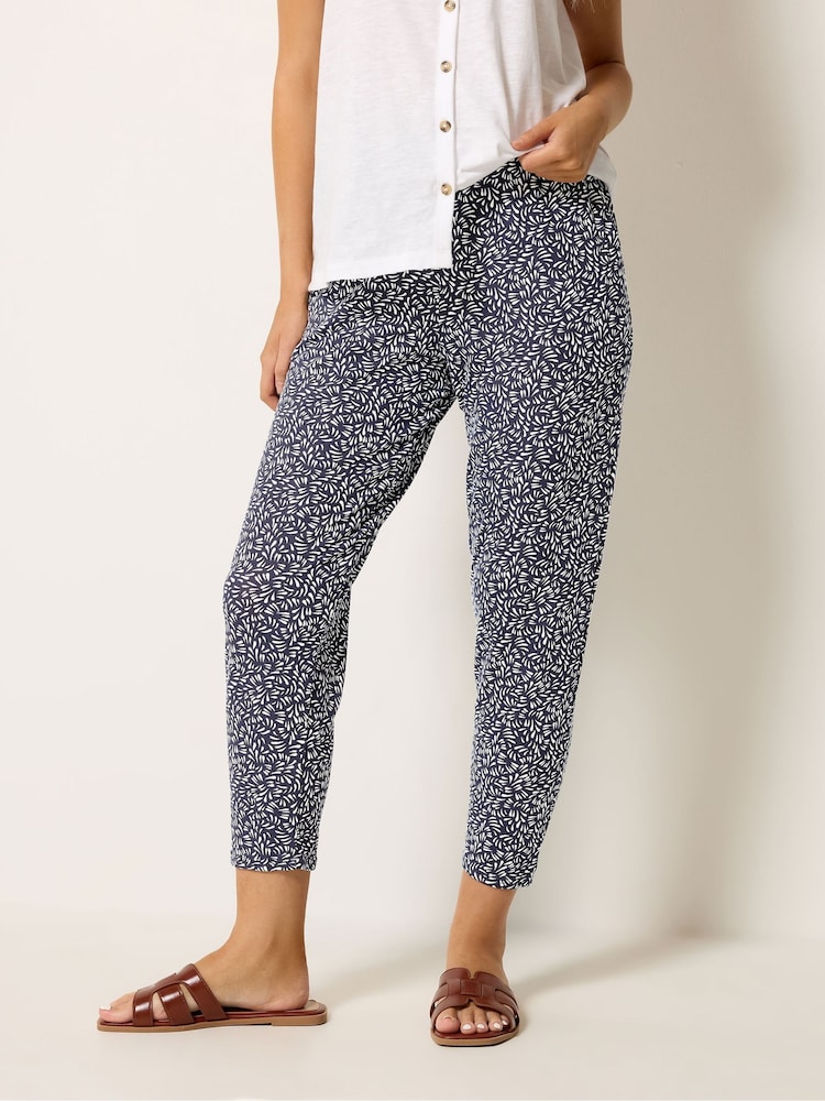 M&Co Blue Petite Cropped Hareem Trousers - Image 1 of 5