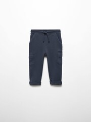 Mango Blue 100% Cotton Joggers Style Trousers - Image 1 of 3