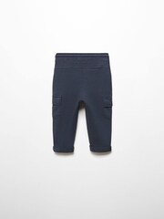 Mango Blue 100% Cotton Joggers Style Trousers - Image 2 of 3