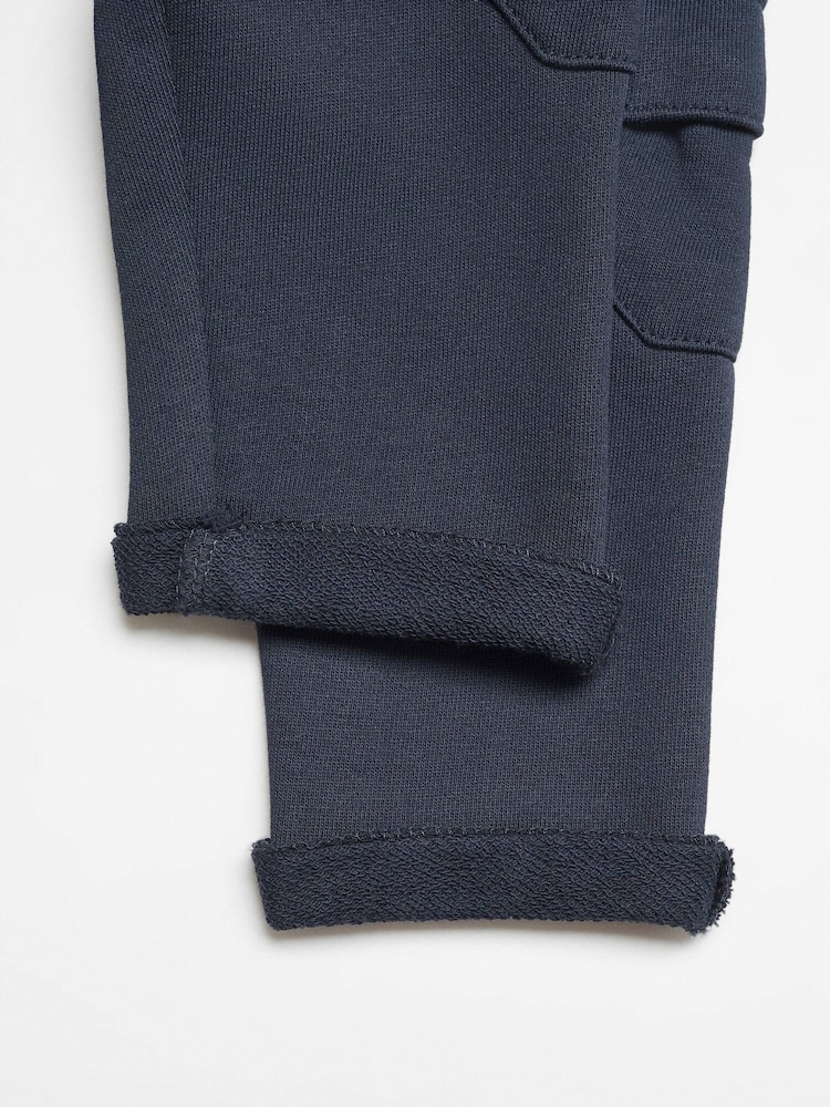Mango Blue 100% Cotton Joggers Style Trousers - Image 3 of 3