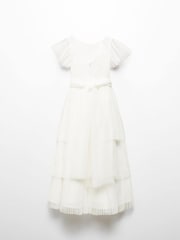 Mango White Ruffled Tulle Dress - Image 3 of 4