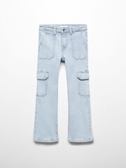Mango Blue Pocket Cargo Jeans - Image 1 of 4