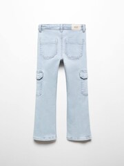 Mango Blue Pocket Cargo Jeans - Image 3 of 4