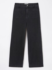 FatFace Keswick Black Wide Leg Crop Jeans - Image 5 of 5