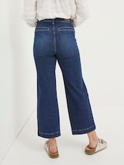FatFace Keswick Blue Wide Leg Crop Jeans - Image 2 of 5