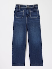 FatFace Keswick Blue Wide Leg Crop Jeans - Image 5 of 5