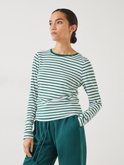Hush Green Anna Stripe Crew Neck T-Shirt - Image 1 of 5