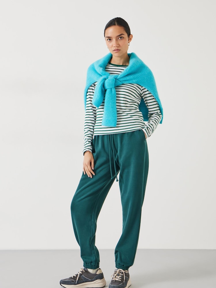 Hush Green Anna Stripe Crew Neck T-Shirt - Image 2 of 5 Hush Green Anna Stripe Crew Neck T-Shirt - Image 2 of 5