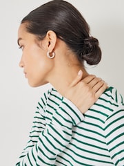 Hush Green Anna Stripe Crew Neck T-Shirt - Image 4 of 5