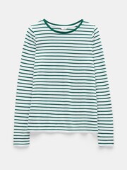 Hush Green Anna Stripe Crew Neck T-Shirt - Image 5 of 5