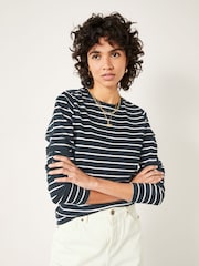 Hush Black Anna Stripe Crew Neck T-Shirt - Image 1 of 5