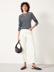 Hush Black Anna Stripe Crew Neck T-Shirt - Image 4 of 5