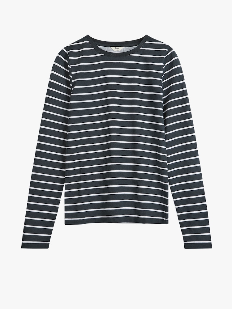 Hush Black Anna Stripe Crew Neck T-Shirt - Image 5 of 5 Hush Black Anna Stripe Crew Neck T-Shirt - Image 5 of 5