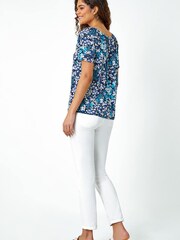 Roman Blue Floral Puff Print T-Shirt - Image 3 of 5