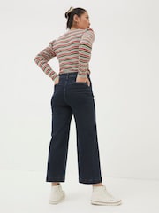 FatFace Dark Blue Wide Leg Crop Jeans - Image 2 of 5