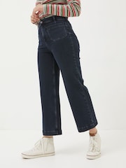 FatFace Dark Blue Wide Leg Crop Jeans - Image 3 of 5
