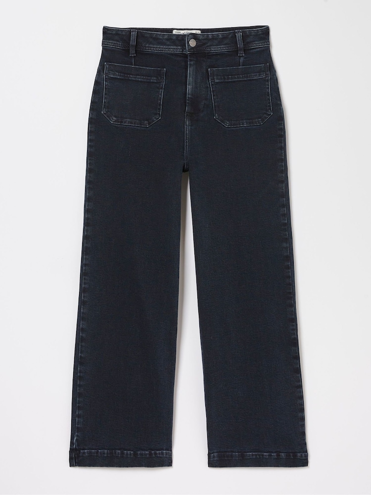 FatFace Dark Blue Wide Leg Crop Jeans - Image 5 of 5