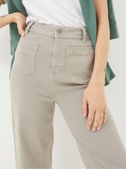 FatFace Keswick Natural Wide Leg Crop Jeans - Image 3 of 5