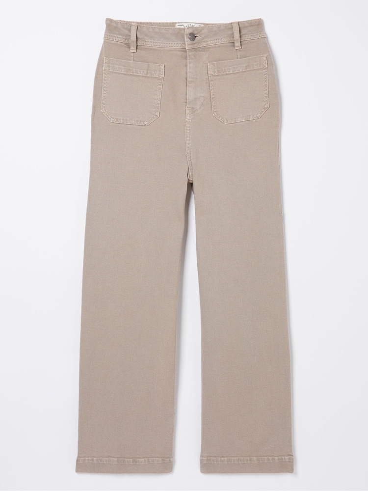 FatFace Keswick Natural Wide Leg Crop Jeans - Image 5 of 5