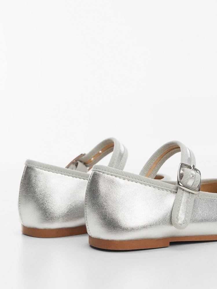 Mango Silver Lace-Up Ballerinas - Image 3 of 3