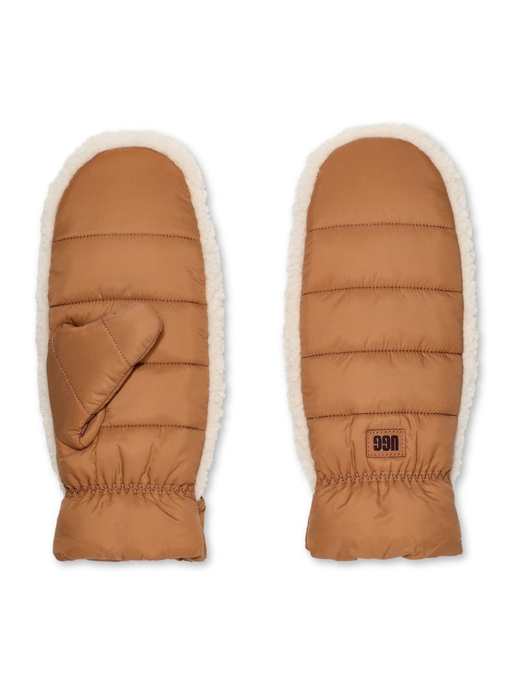 UGG Chestnut Oversized Fluff Mitten Gloves - Image 1 of 2