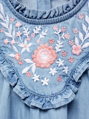 Mango Blue Floral Embroidery Dress - Image 3 of 6
