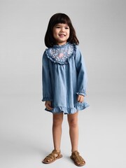 Mango Blue Floral Embroidery Dress - Image 6 of 6