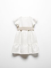 Mango White Belt Linen Dress - Image 1 of 5