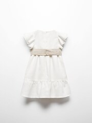 Mango White Belt Linen Dress - Image 2 of 5