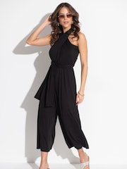 Pour Moi Black Multiway Jersey Beach Jumpsuit with Viscose - Image 2 of 9