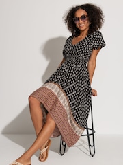 Pour Moi Black Border Print High Low Midaxi Beach Dress - Image 1 of 4